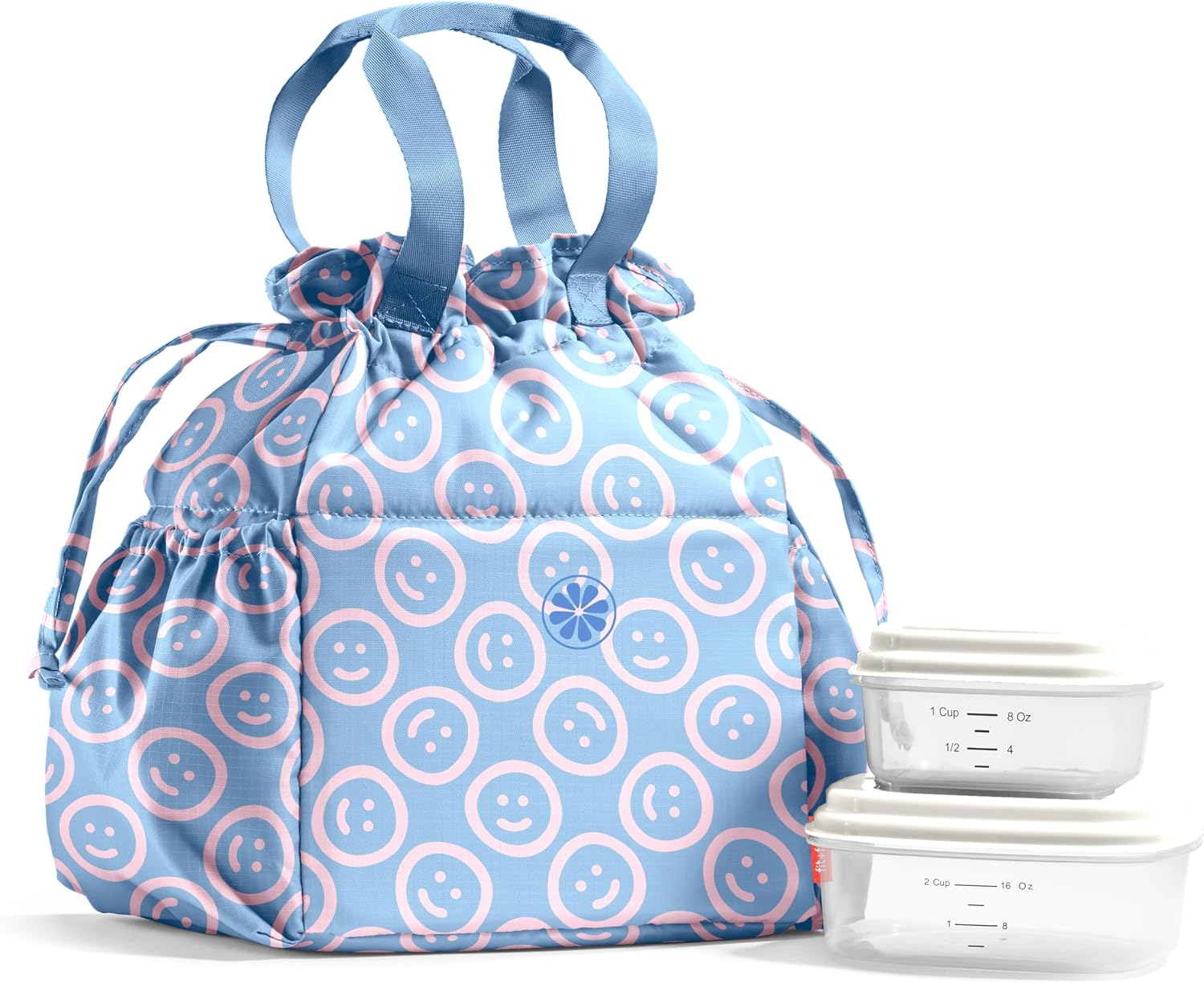 Fit & Fresh Cromwell Cinch Insulated Lunch Bag for Women w/ Containers Bubble Gum