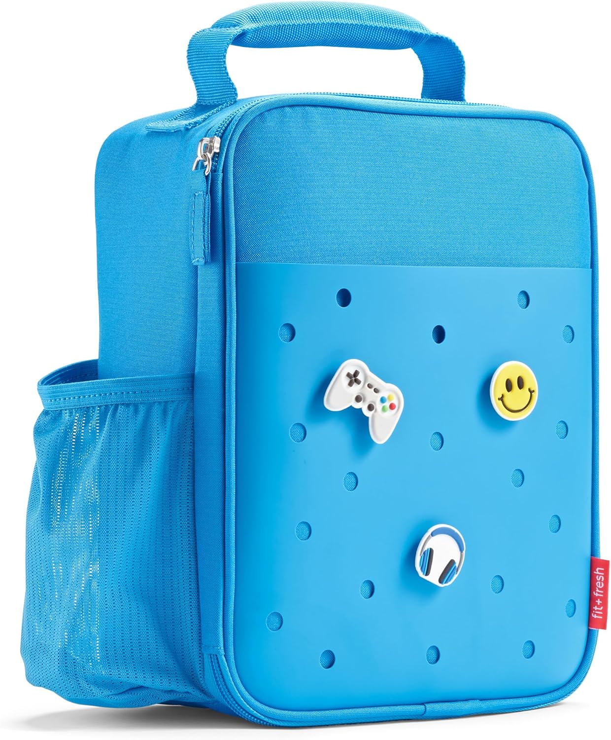 Fit & Fresh Customizable Lunch Bag for Boys & Girls - 3 Charms Included Ocean Blue