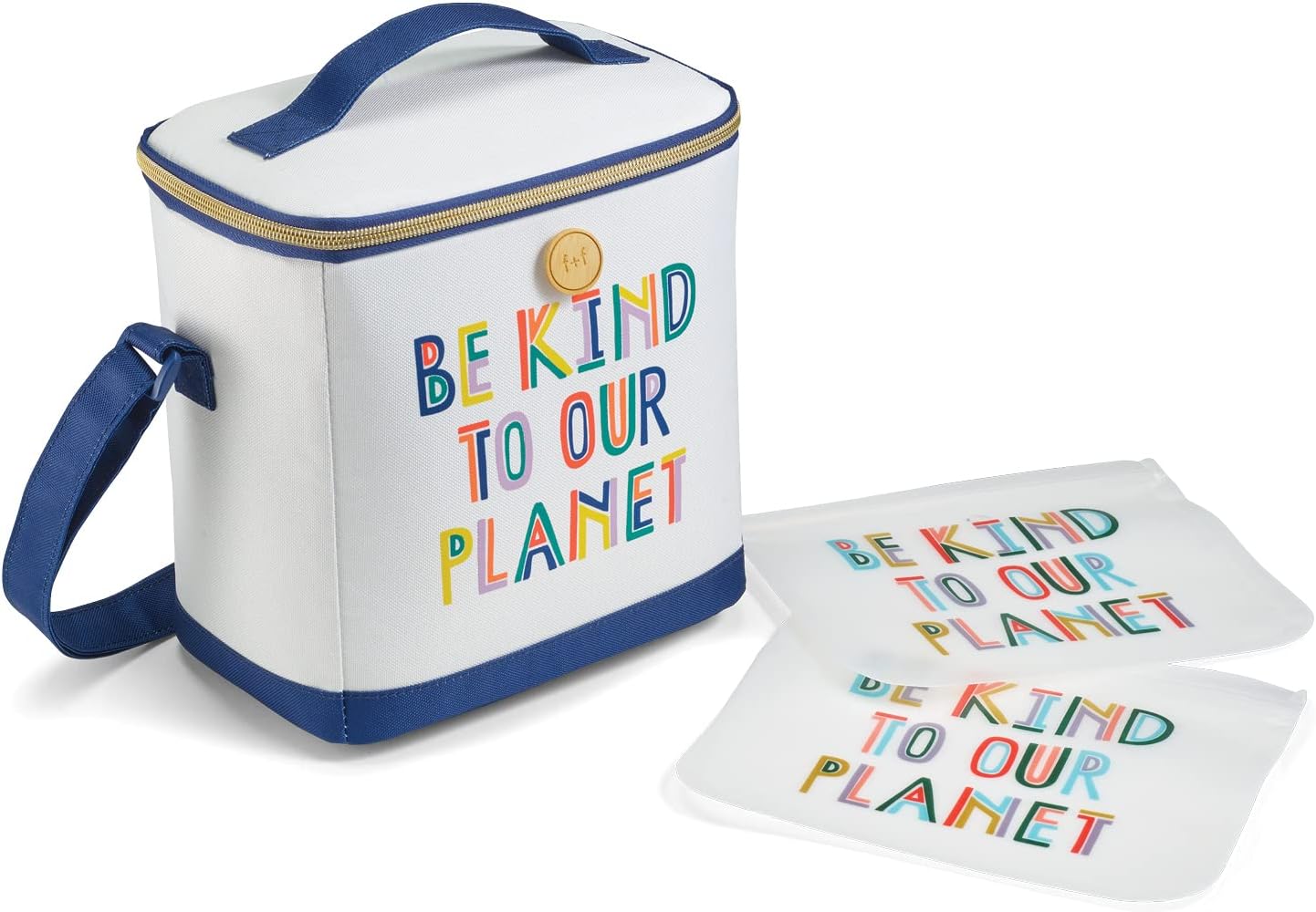 Fit & Fresh Insulated Lunch Box For Kids Boys & Girls, Lunch Bag For Kids With 2 Reusable Snack Bags, School Lunch Box Be Kind
