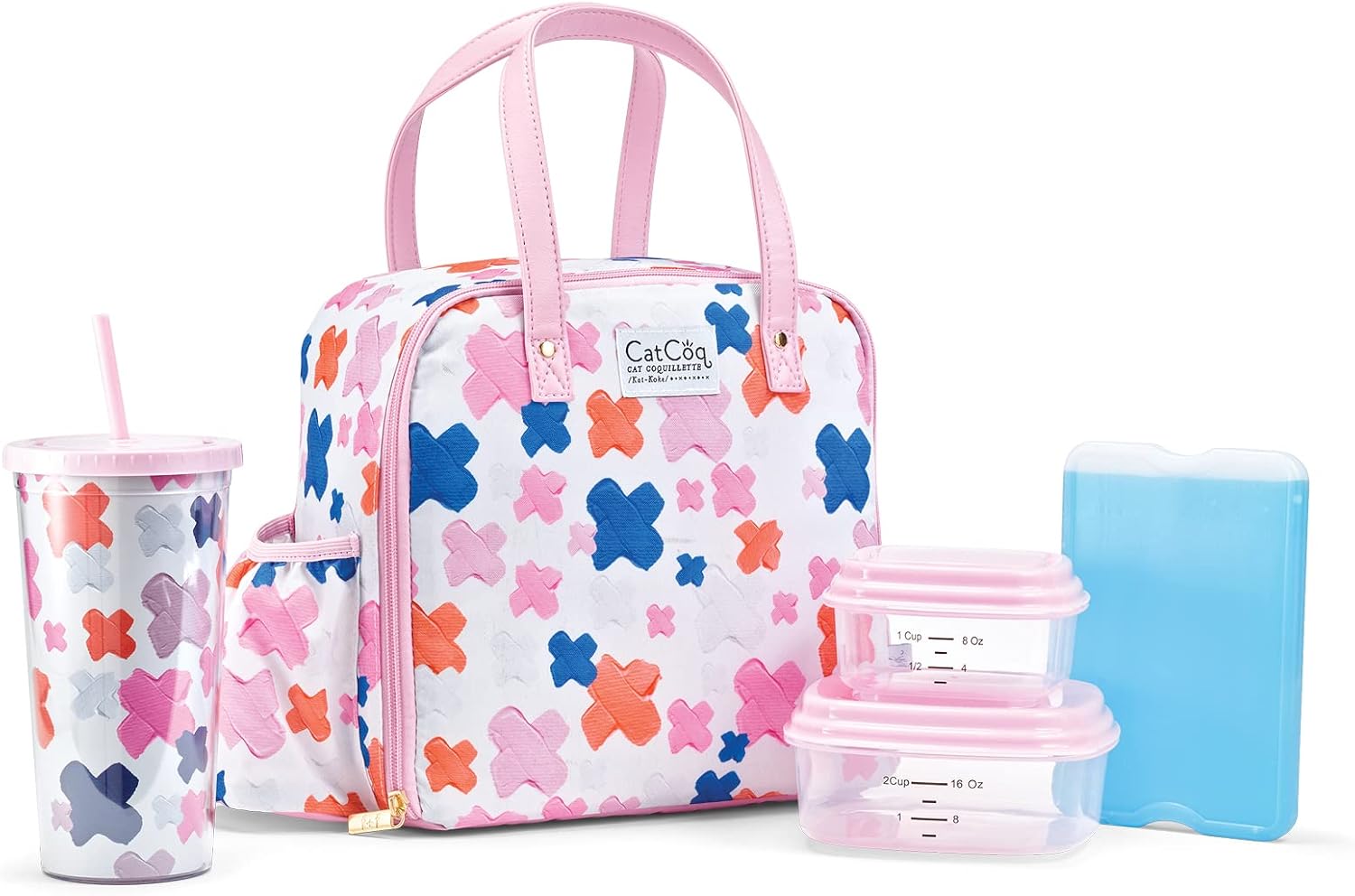 Fit & Fresh Lunch Bag For Women, Insulated Womens Lunch Bag For Work, Leakproof & Stain-Resistant Large Lunch Box For Women With Containers, Tumbler and Ice Pack, Zipper Closure Wichita Bag X Spot X Marks the Spot