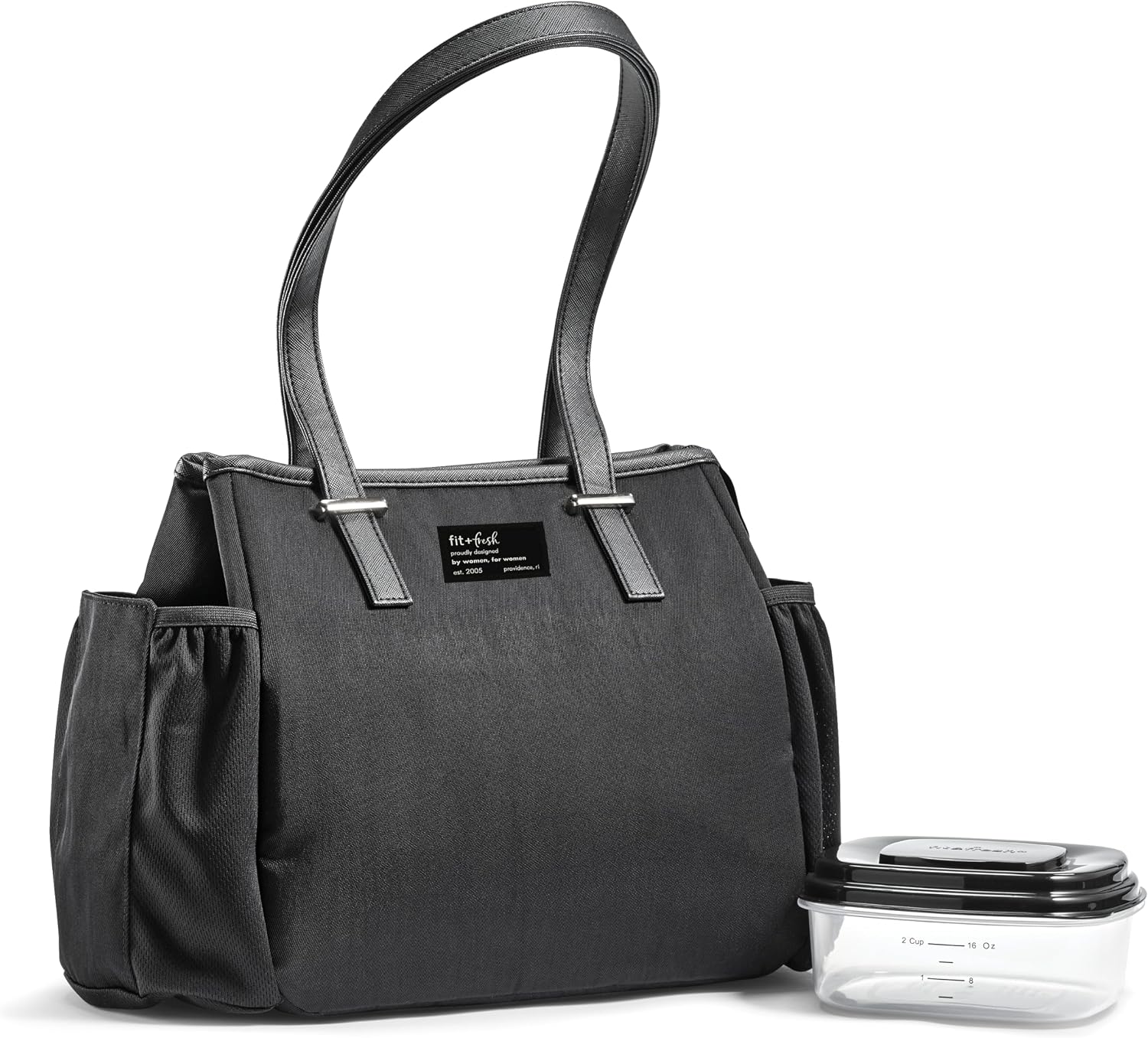 Copley Lunch Kit - Insulated Stain-Resistant Women's Lunch Bag, Large, Black