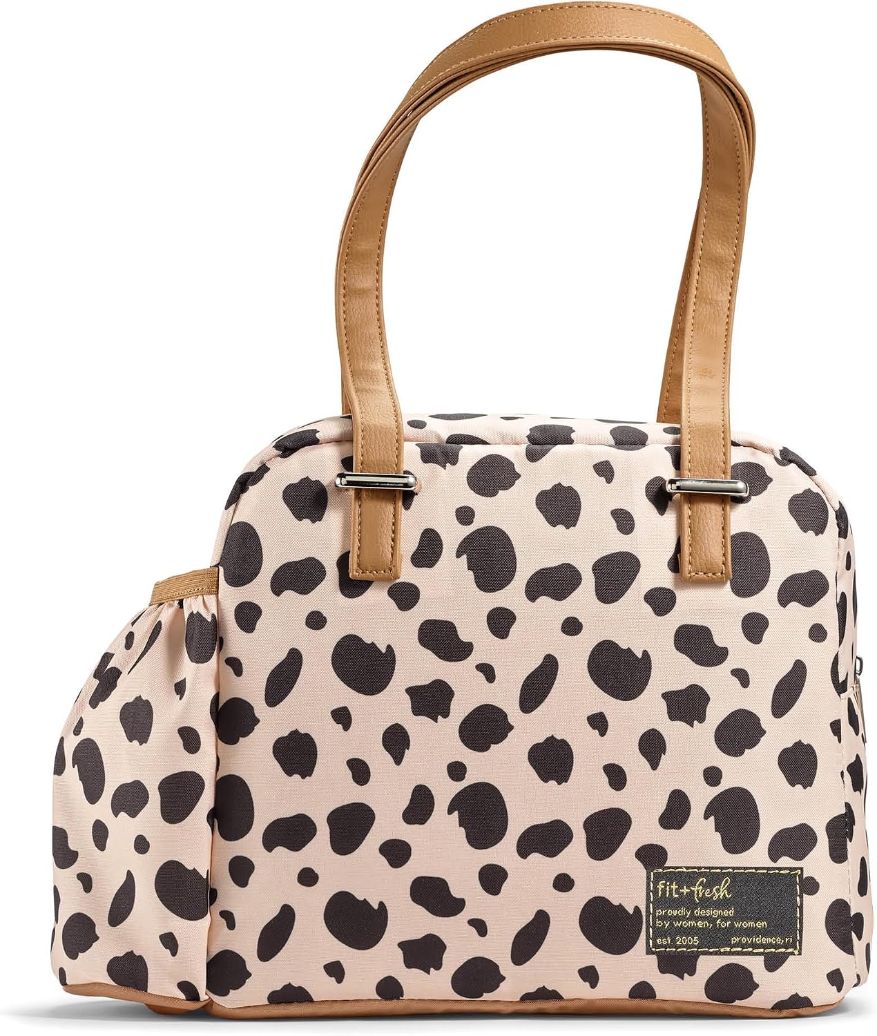 Fit & Fresh Laketown Soft Liner Insulated Lunch Bag, Cheetah Graphic Cheetah Tan