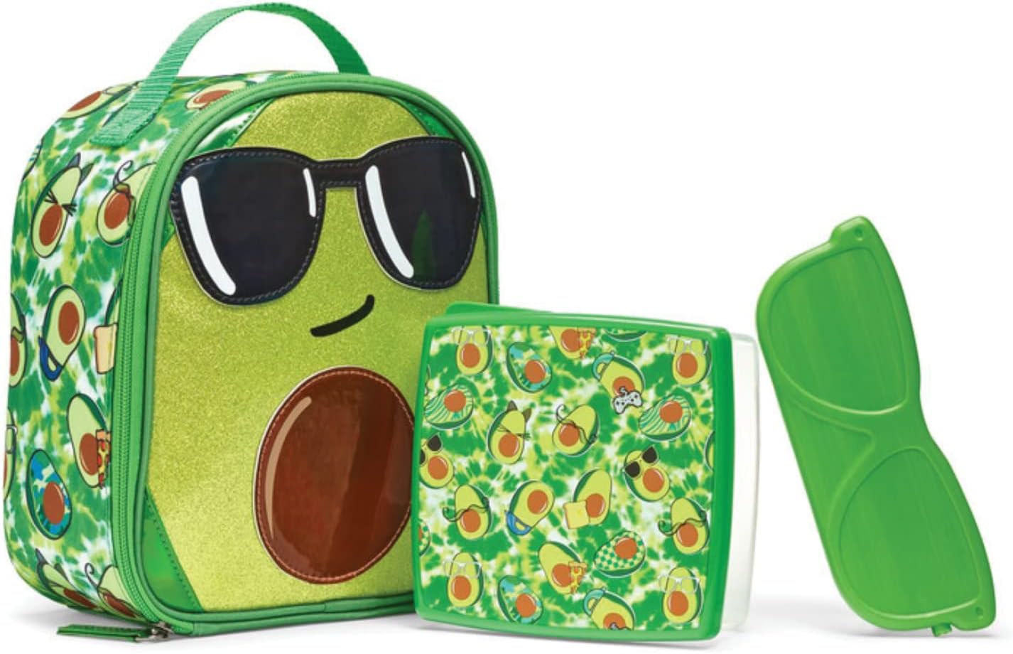 Fit & Fresh Insulated Lunch Box For Kids Boys & Girls, Lunch Bag For Kids With Matching Lunch Container And Ice Pack, School Lunch Box, Avocado Kit