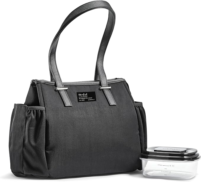 Copley Lunch Kit - Insulated Stain-Resistant Women's Lunch Bag, Large, Black