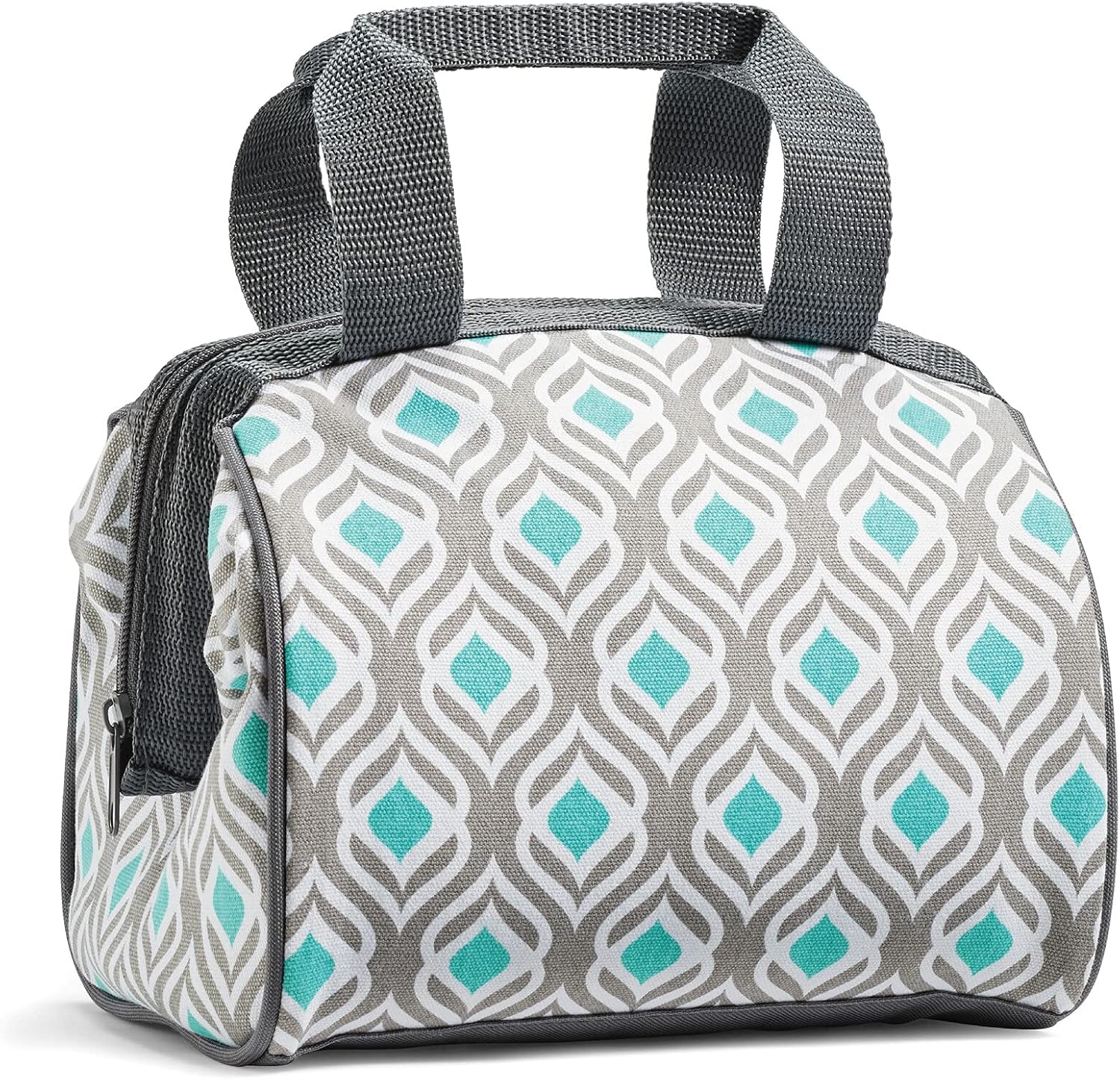 Fit & Fresh Charlotte Adult Insulated Lunch Bag with Carry Handles, Grey Gray