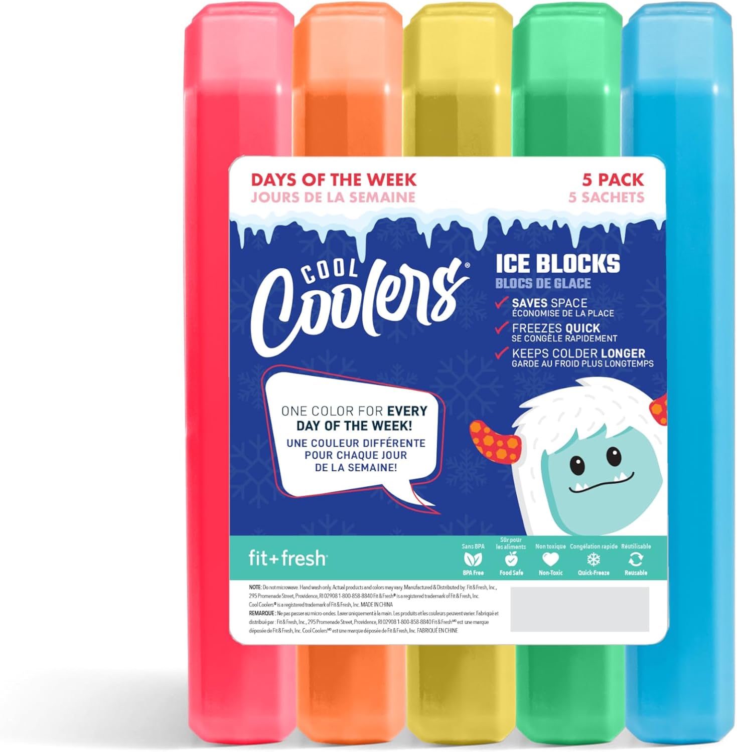 Cool Coolers by Fit & Fresh 5pk Days of the Week Ice Blocks