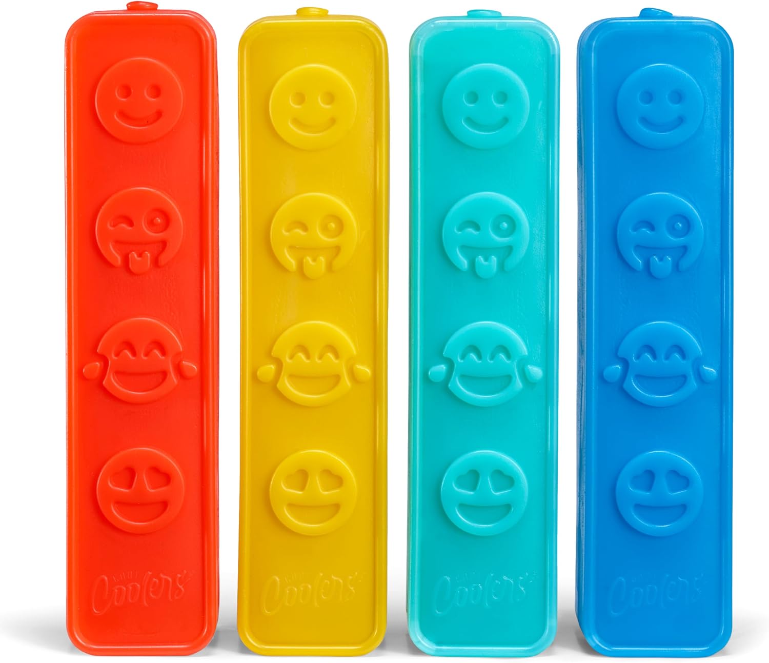 Cool Coolers by Fit & Fresh Kids Lunch Box Ice Packs, Icicle Ice Stick, 4pk Multi Smiles