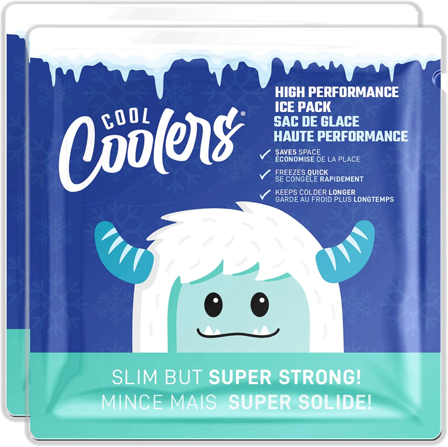 Cool Coolers by Fit & Fresh High Performance Ice Packs for Lunch Bags, 2pk Blue (2 Pack)