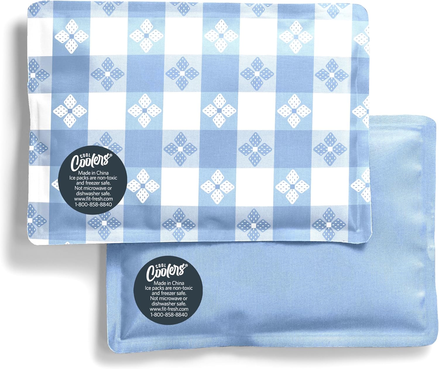 Cool Coolers by Fit & Fresh Soft Ice Packs for Lunch Bags & Coolers, 2pk Cornflower Blue (2 Pack)