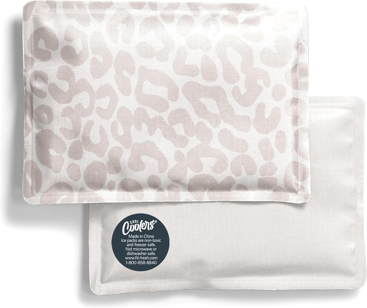 Cool Coolers by Fit & Fresh Soft Ice Packs for Lunch Bags & Coolers, 2pk Ivory Feline Fine (2 Pack)