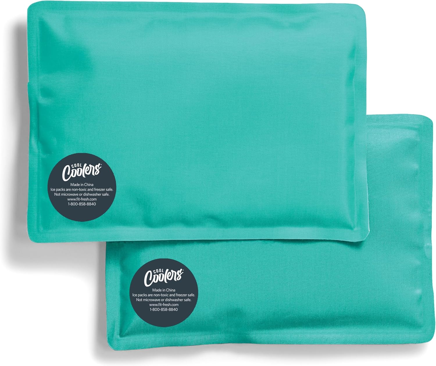 Cool Coolers by Fit & Fresh Soft Ice Packs for Lunch Bags & Coolers, 2pk Teal (2 Pack)