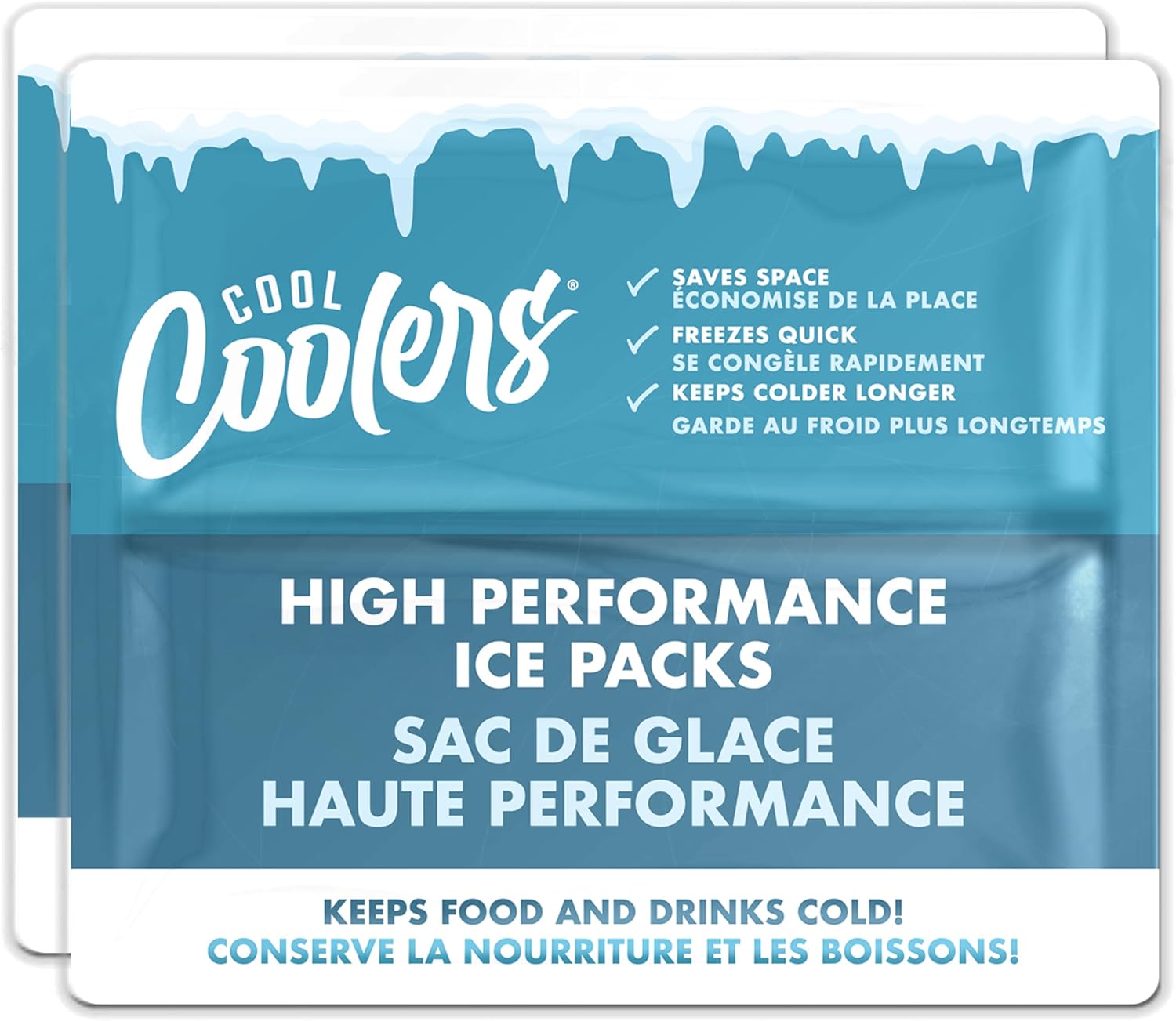 Cool Coolers by Fit & Fresh XL High Performance Cooler Ice Packs, 2pk Teal (2 Pack)