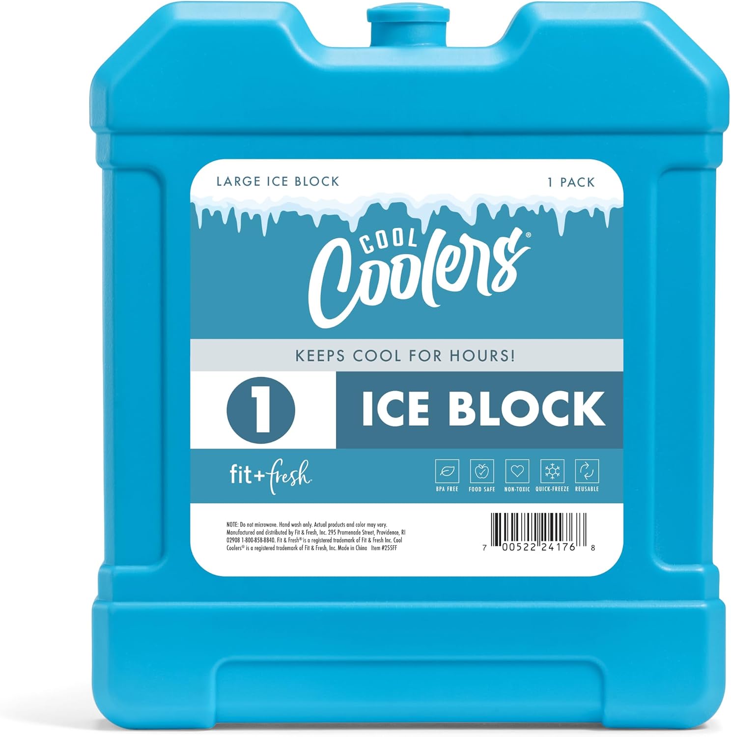 Cool Coolers by Fit & Fresh XL Reusable Cooler Ice Block Blue Block