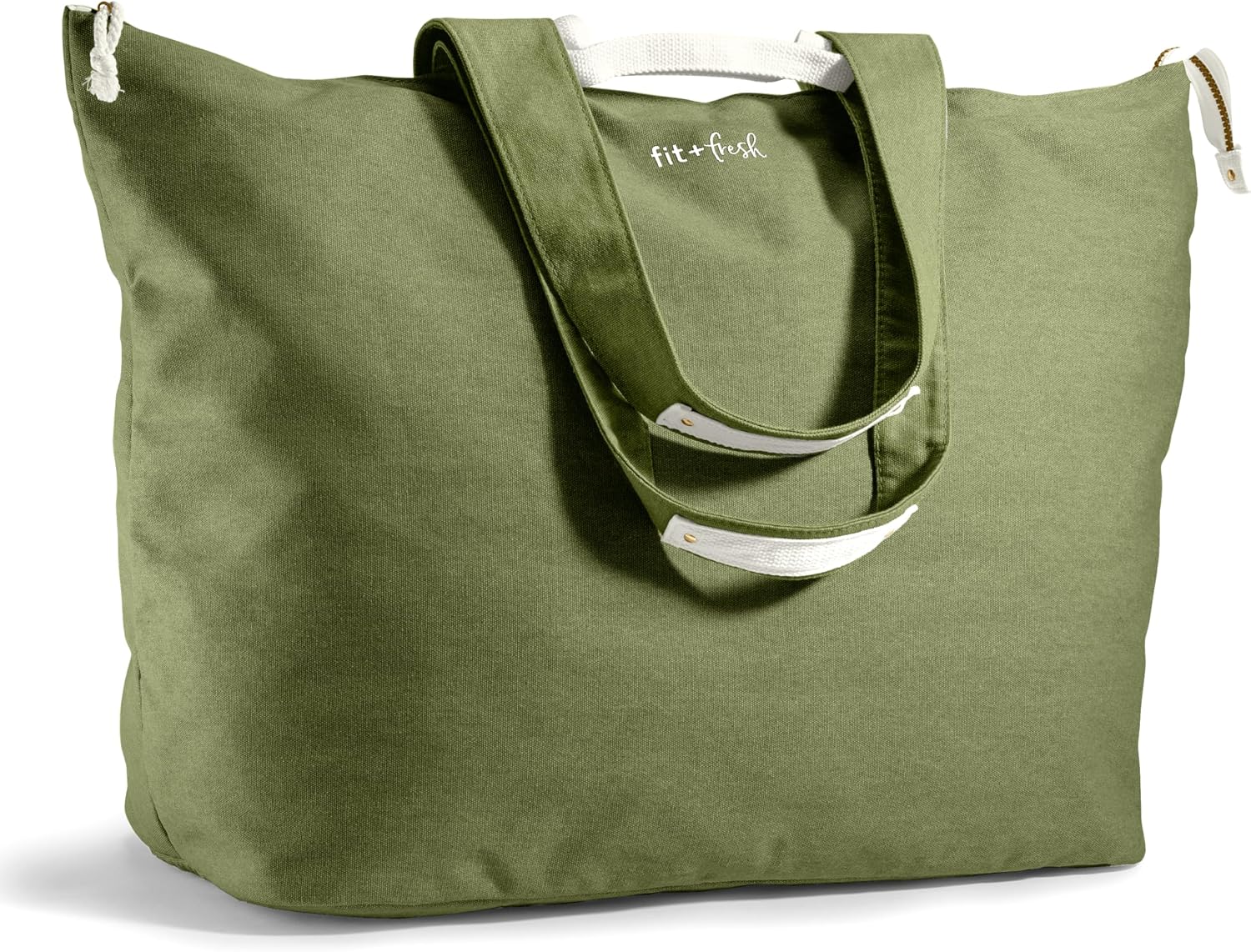 Fit & Fresh All The Things XL Tote Bag for Women, Beach Bag & Weekender Olive