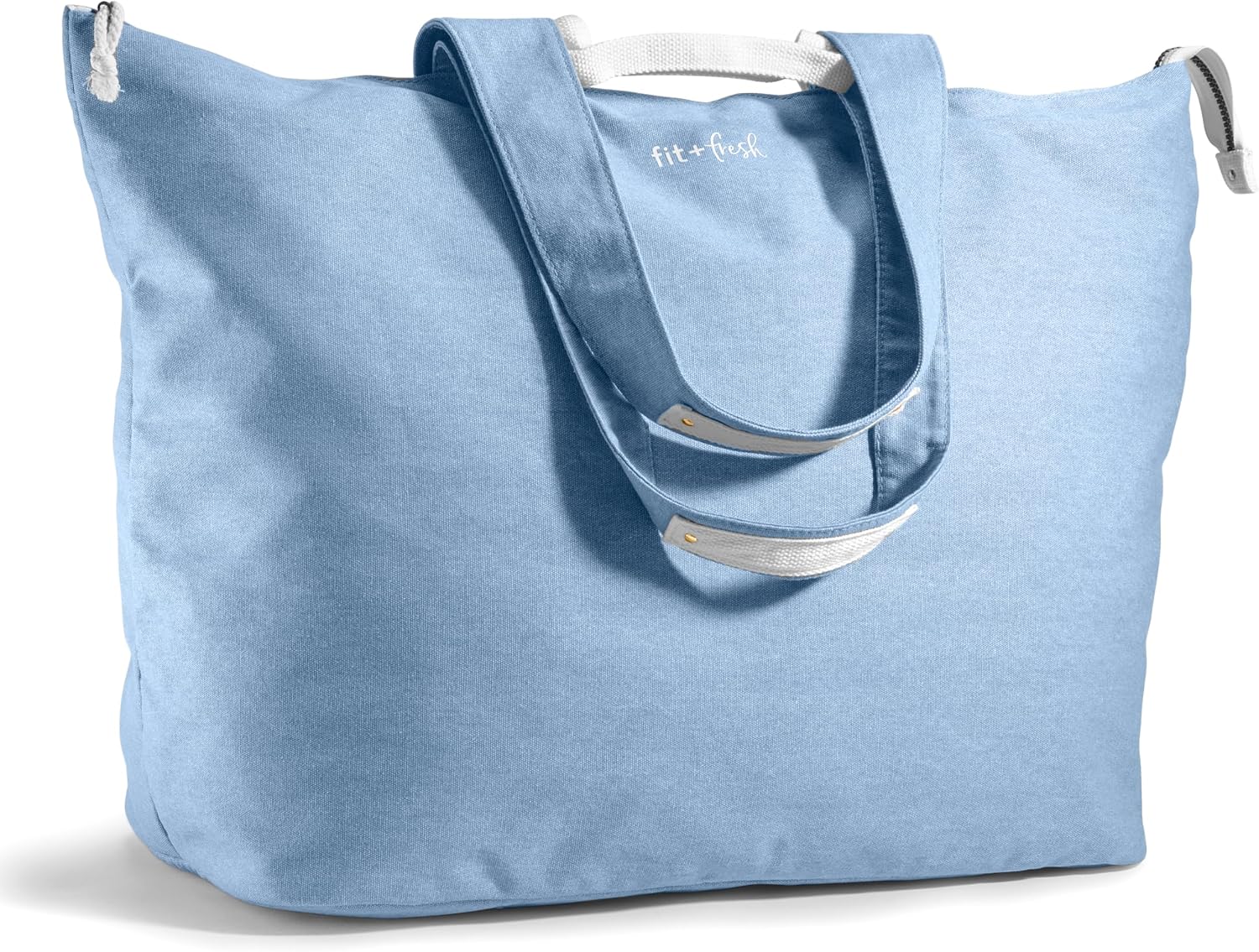 Fit & Fresh All The Things XL Tote Bag for Women, Beach Bag & Weekender Denim Blue