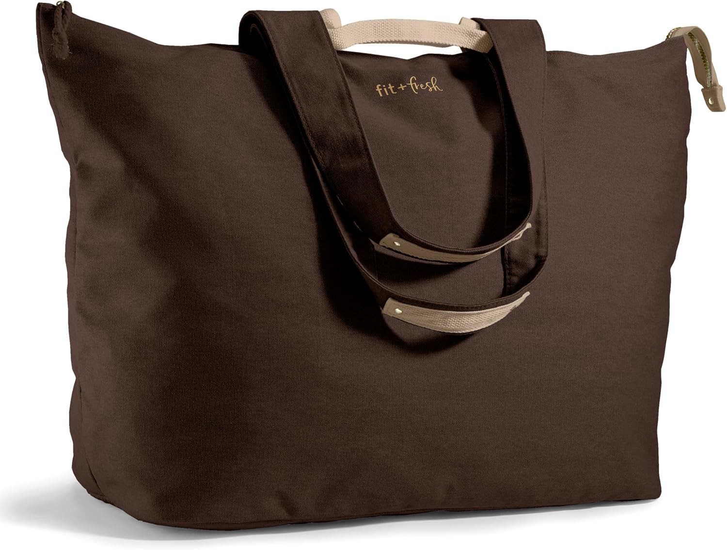 Fit & Fresh All The Things XL Tote Bag for Women, Beach Bag & Weekender Chocolate