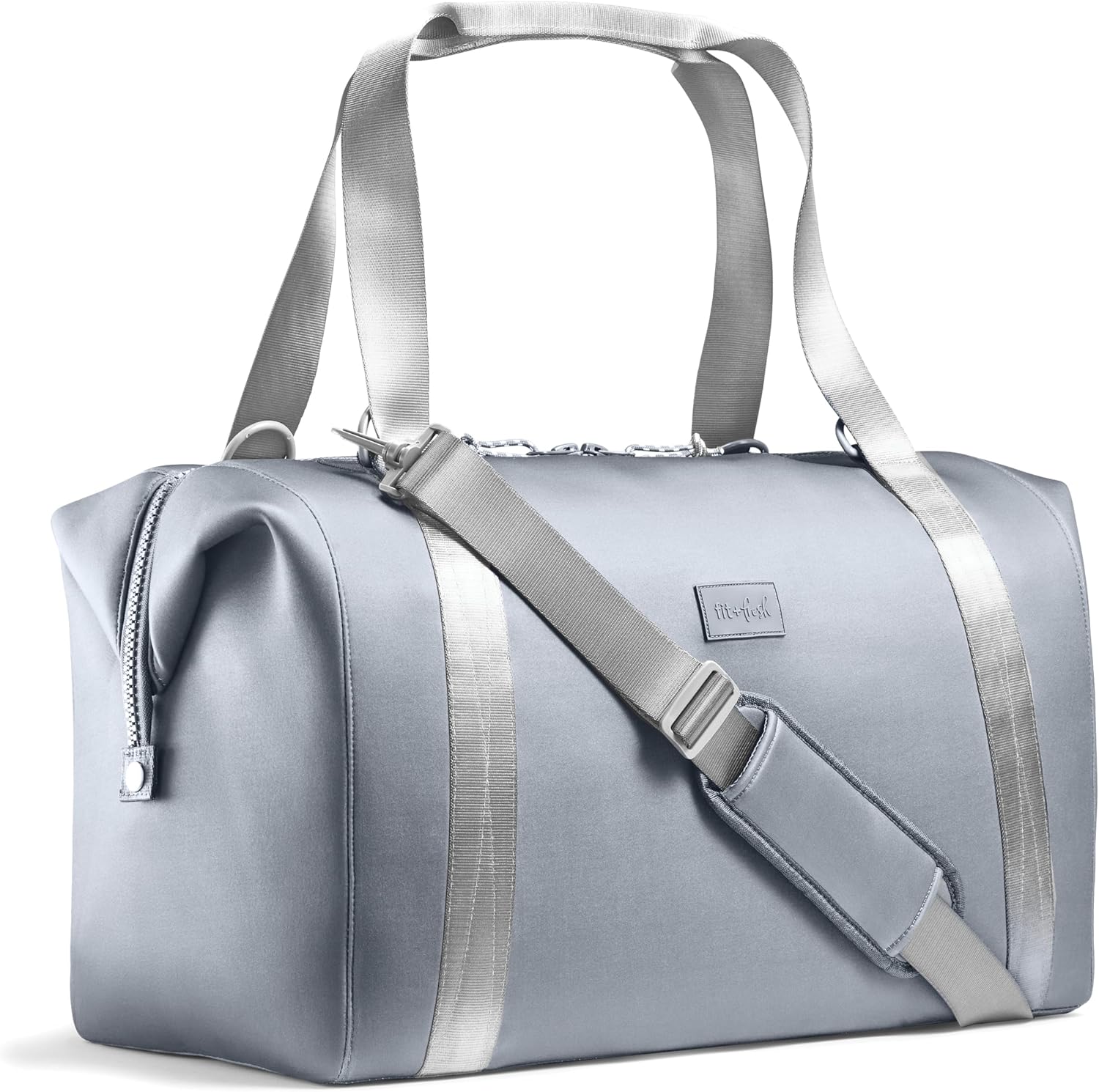 Fit & Fresh Neoprene Duffel Bag for Travel, Weekender, Carry On Approved Grey