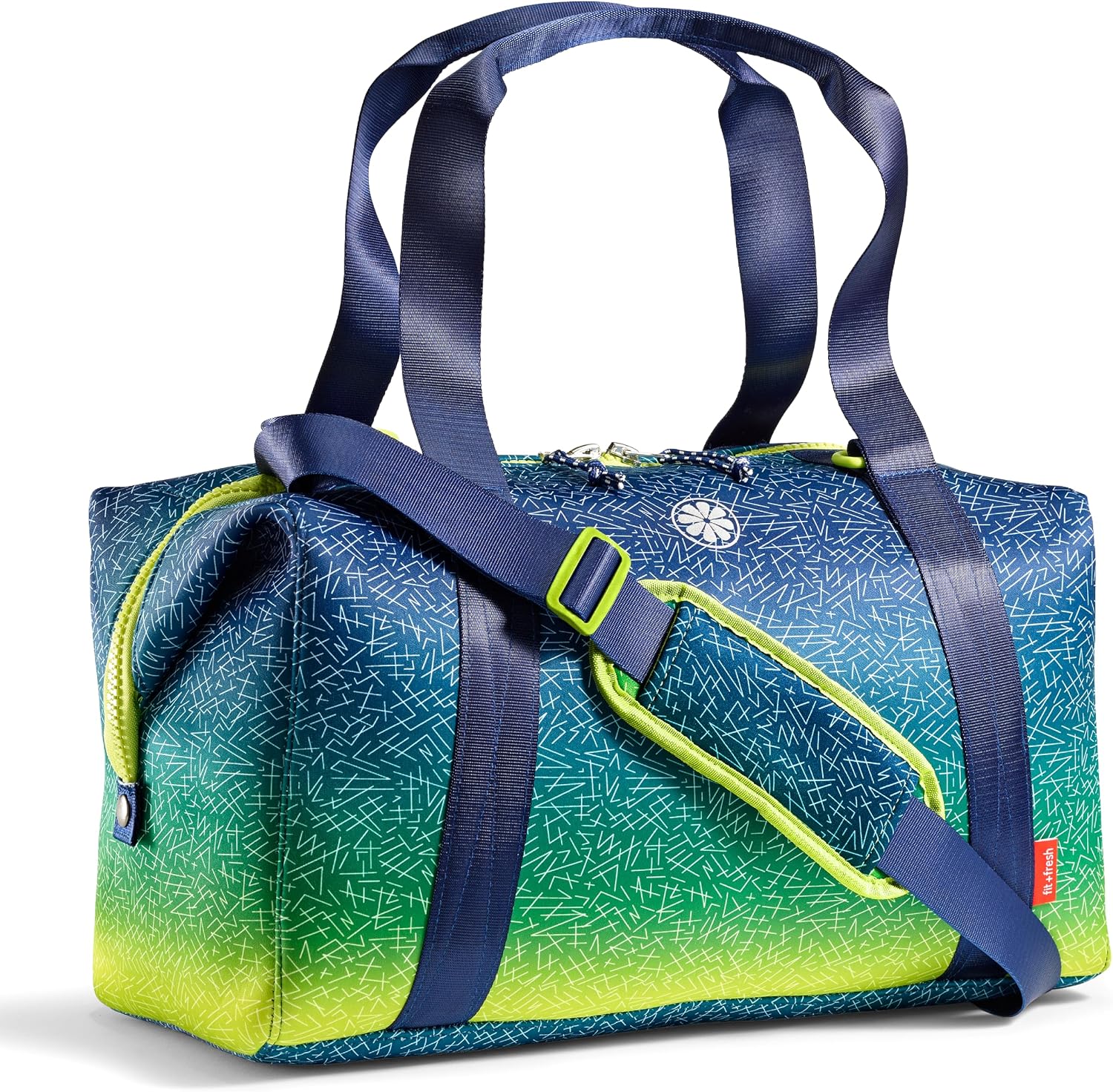 Fit & Fresh Neoprene Jr. Duffel Bag for Boys, Carry On Approved Blue Green