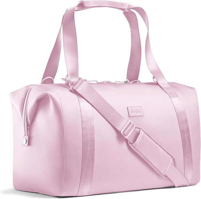 Fit & Fresh Neoprene Duffel Bag for Travel, Weekender, Carry On Approved Ballet Pink