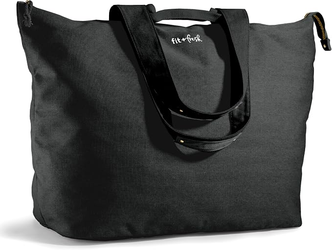 Fit & Fresh All The Things XL Tote Bag for Women, Beach Bag & Weekender Black