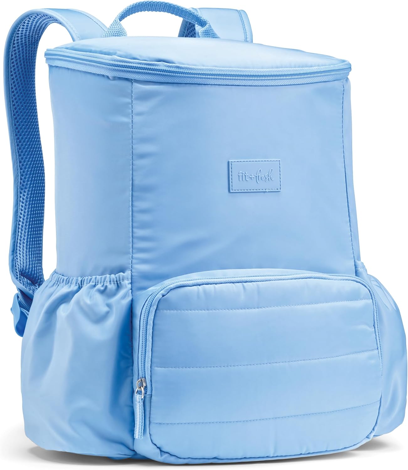 Fit & Fresh Insulated Backpack Soft Cooler – Leak-Resistant Beach & Travel Bag for Women, 24 Can Capacity Picnic & Cooler Bag Cornflower