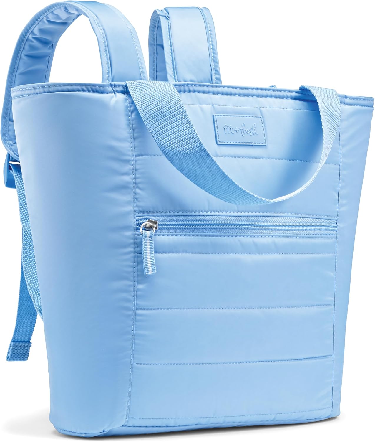 Fit & Fresh Mari Insulated Soft Backpack Cooler Tote, 12-Can Capacity Cornflower