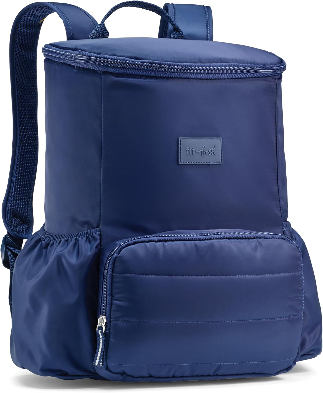 Fit & Fresh Insulated Backpack Soft Cooler – Leak-Resistant Beach & Travel Bag for Women, 24 Can Capacity Picnic & Cooler Bag Midnight Blue