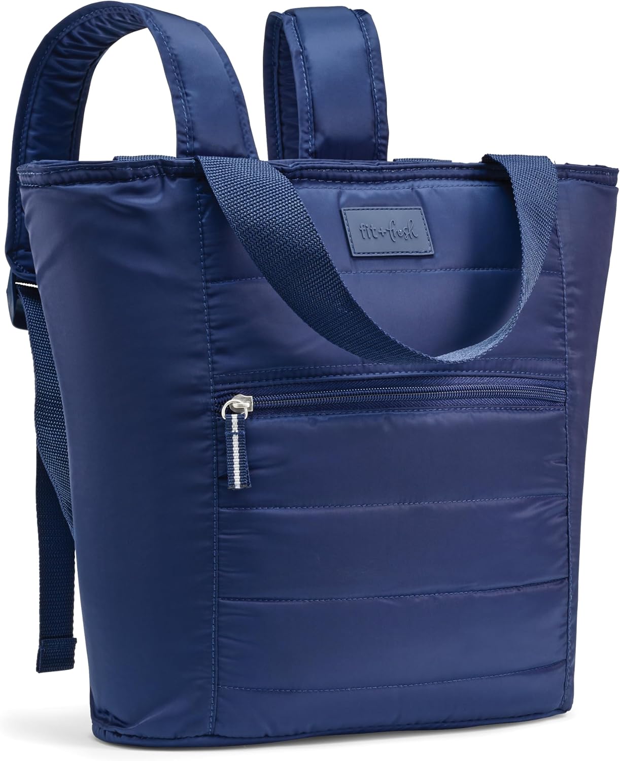 Fit & Fresh Mari Insulated Soft Backpack Cooler Tote, 12-Can Capacity Midnight Blue