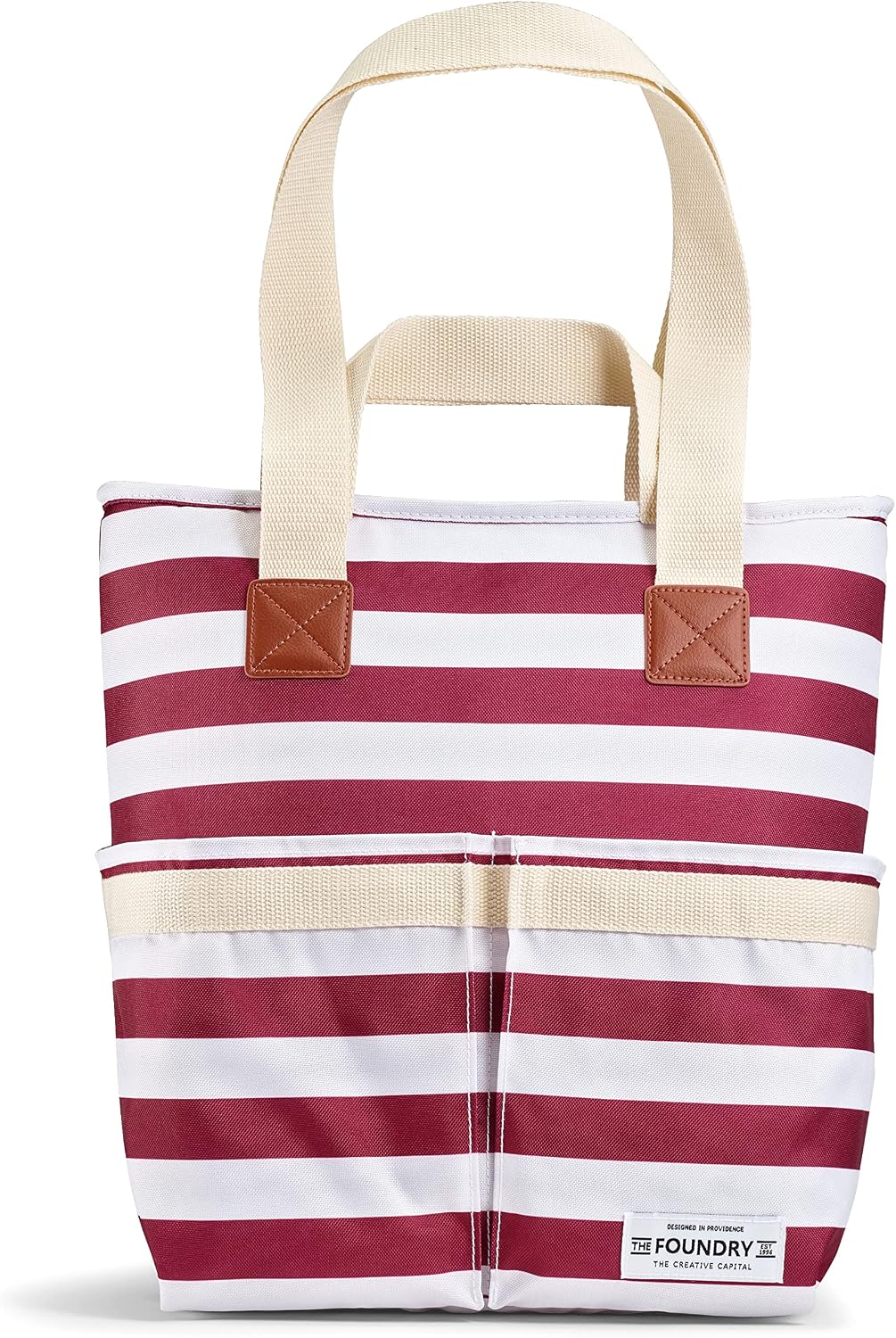 Fit & Fresh Large Merlot Stripe Insulated Cooler Bag, 1120 Cu In